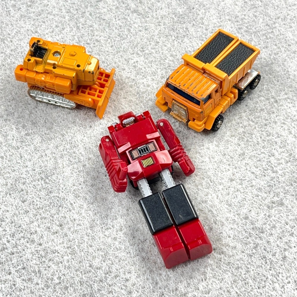 Vintage GoBots Guardian DUMPER MR-09 Yellow Dump Truck Dozer Motorcycle Lot